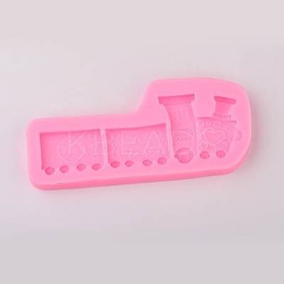 Cartoon Train Design DIY Food Grade Silicone Molds AJEW-L054-65-1
