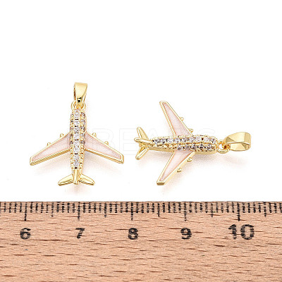 Brass Micro Pave Cubic Zirconia Pendants KK-T073-60A-G-1