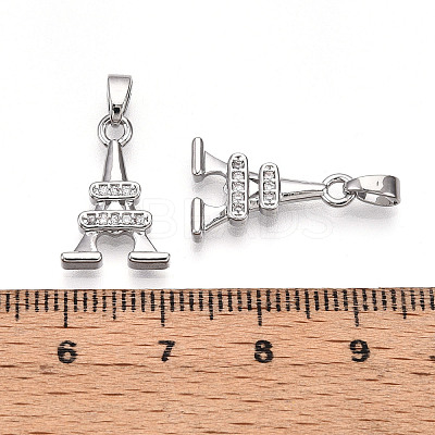 Brass Micro Pave Cubic Zirconia Pendants KK-T070-89P-1