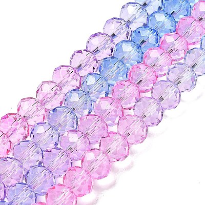 Transparent Painted Glass Beads Strands X1-DGLA-A034-T6mm-A08-1