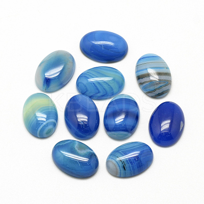 Natural Striped Agate/Banded Agate Cabochons X-G-R415-18x25-12-1