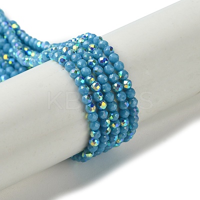 Electroplated Glass Beads Strands EGLA-P055-01A-03-1