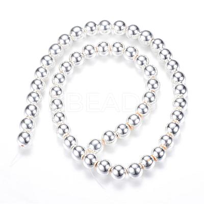 Electroplate Magnetic Synthetic Hematite Bead Strands G-Q466-8mm-02S-1
