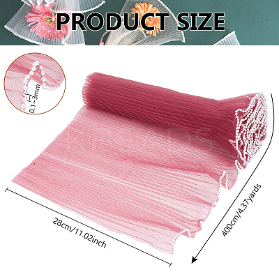 4M Polyester Pleated Lace Trim OCOR-WH0088-24C-1