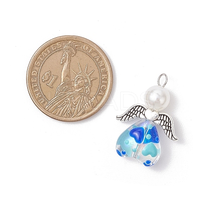 Glass Enamel Beads Pendants PALLOY-JF04137-02-1