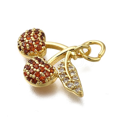 Brass Micro Pave Clear Cubic Zirconia Pendants ZIRC-I070-114G-1