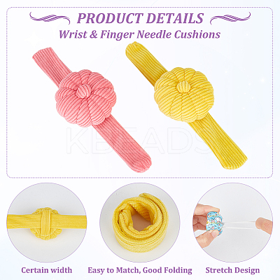 4Pcs 4 Style Wrist & Finger Needle Cushions AJEW-AR0001-71-1