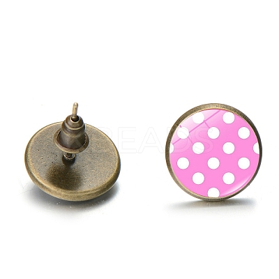 Alloy Stud Earrings with Ear Nuts PW-WG56752-06-1