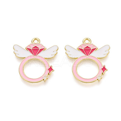 Valentine's Day Alloy Enamel Pendants ENAM-T023-18B-1