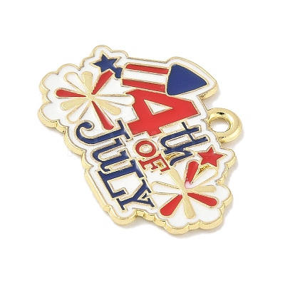 Independence Day Alloy Enamel Pandants FIND-M083-05J-G-1
