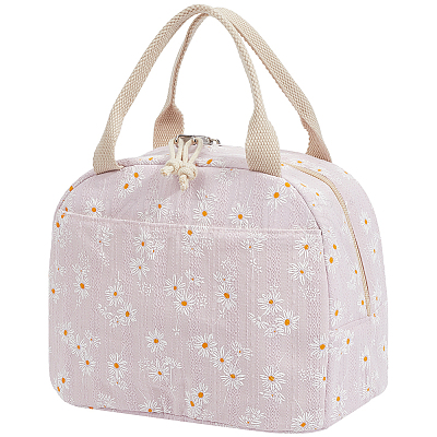Flower Printed Cotton Foil Lunch Bags AJEW-WH20001-92-1