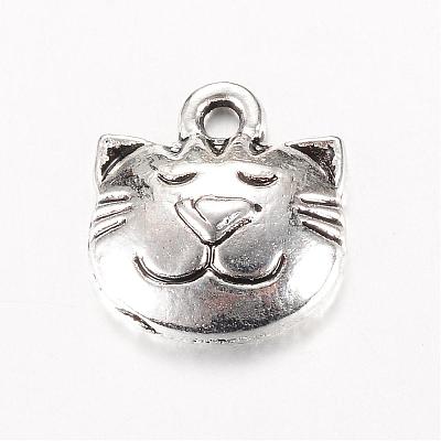 Tibetan Style Alloy Kitten Charms TIBE-T003-067AS-FF-1