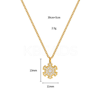 Christmas 304 Stainless Steel Enamel Pendant Necklaces FS-WGDAA96-05-1