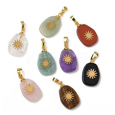 Natural Mixed Stone Pendants G-K385-20G-1
