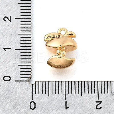 Brass Micro Pave Cubic Zirconia Charms KK-C096-06G-1