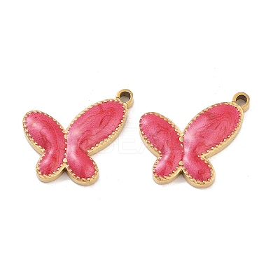 Ion Plating(IP) 304 Stainless Steel Enamel Pendants STAS-I309-01D-1