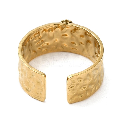 6Pcs 6 Style Teardrop & Star & Rectangle 304 Stainless Steel Open Cuff Rings Set RJEW-P092-01G-M-1