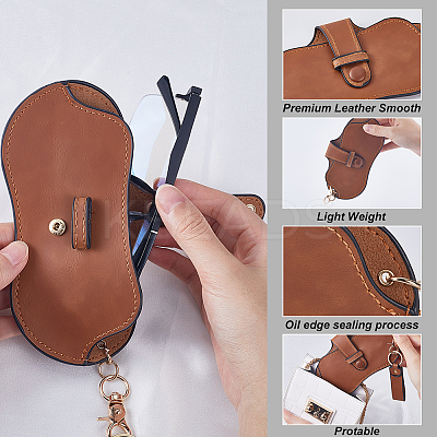 1Pc PU Leather Eyeglass Cases AJEW-CN0002-63A-1