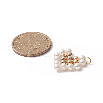 Shell Pearl Beaded Pendants PALLOY-JF01999-1