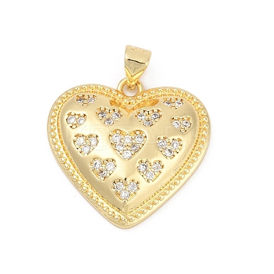Brass Micro Pave Cubic Zirconia Pendants KK-D317-091G-1