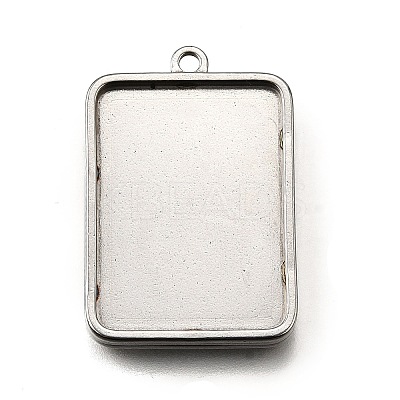 304 Stainless Steel Pendant Cabochon Settings STAS-S181-02P-D-1