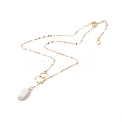 Natural Baroque Pearl Pendant Necklace NJEW-JN03599-03-1