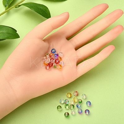 360Pcs 8 Colors Transparent Spray Painted Glass Beads Strands GLAA-YW0001-48-1