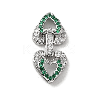 Brass Micro Pave Cubic Zirconia Fold Over Clasps KK-H455-53P-04-1