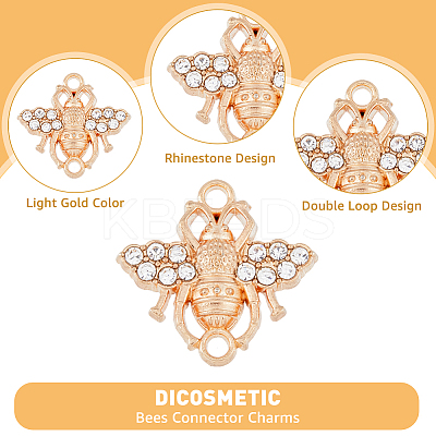 60Pcs Alloy Crystal Rhinestone Connector Charms ALRI-DC0001-01-1