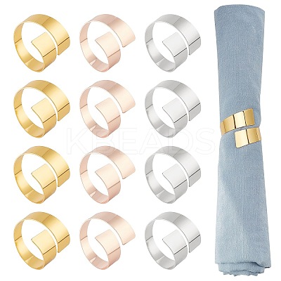 12Pcs 3 Colors Iron Napkin Rings AJEW-AR0001-36-1