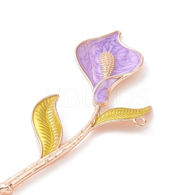 Alloy Enamel Flower Hair Sticks OHAR-PW0006-25G-1