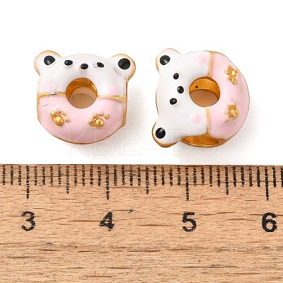Cartoon Animal Donut Alloy Enamel European Beads FIND-U008-02G-A-1