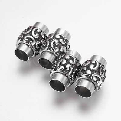 304 Stainless Steel Magnetic Clasps with Glue-in Ends STAS-F124-05AS-1