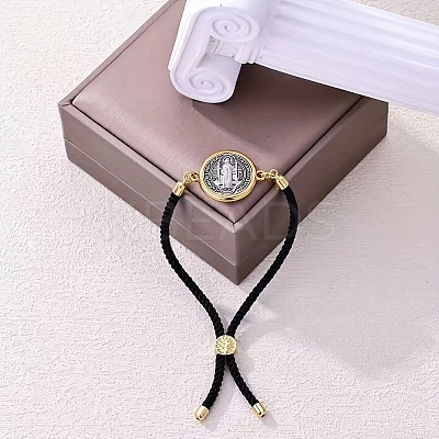 Alloy with Nylon Rope Slider Bracelets BJEW-Z156-02G-02-1