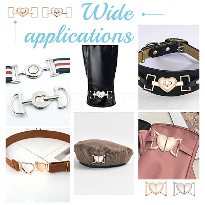 16Pcs 4 Styles Alloy Heart Shaped Buckle FIND-WR0010-54-1