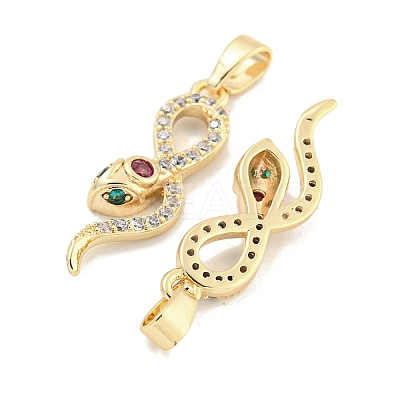 Brass Micro Pave Cubic Zirconia Pendants KK-S386-33G-1
