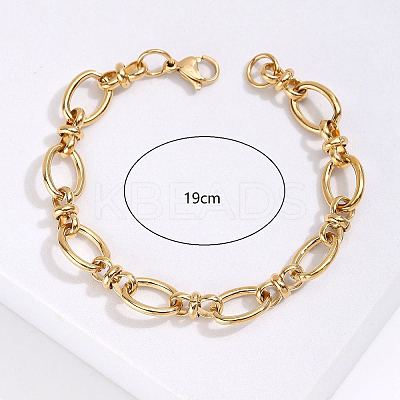 201 Stainless Steel Oval Link Chain Bracelet LS-KM2112-1-1