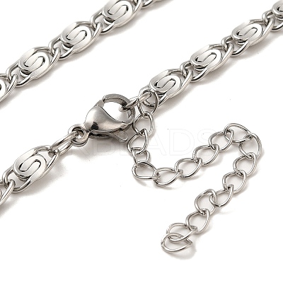 304 Stainless Steel Lumachina Chain Necklaces NJEW-C060-01B-P-1