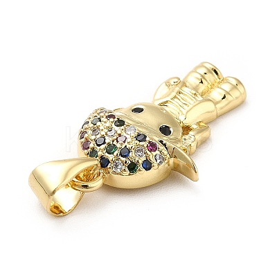 Brass Micro Pave Cubic Zirconia Pendants KK-H433-13B-G-1