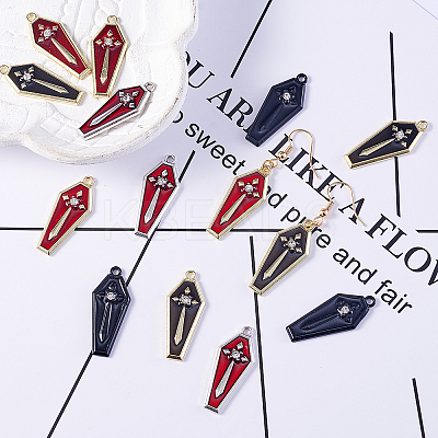 20Pcs 4 Colors Zinc Alloy Enamel Pendants ENAM-CJ0001-107-1