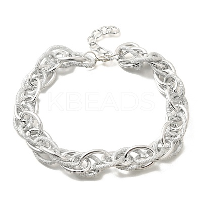 Punk Hiphop Styles Alloy Rope Chain Necklaces for Men NJEW-K391-01P-1