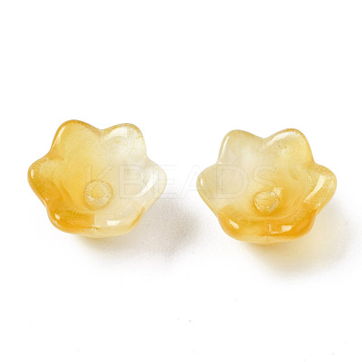 Transparent Two Tone Spray Painted Glass Beads GLAA-Q089-002B-009-1