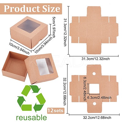 Folding Kraft Paper Cardboard Jewelry Gift Boxes CON-WH0092-25B-1