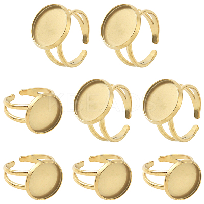 8Pcs 304 Stainless Steel Cuff Ring Settings STAS-BBC0008-13C-1