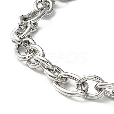 Non-Tarnish 304 Stainless Steel Figaro Chain Necklace with Toggle Clasp for Men Women X-STAS-P300-01P-1
