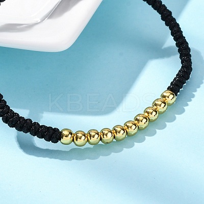 Polyester Cord Braided Bead Bracelets for Women BJEW-L698-04G-02-1