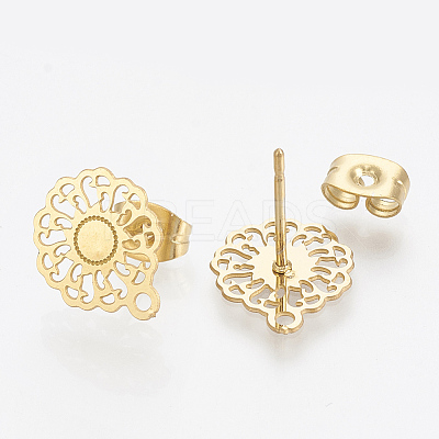 304 Stainless Steel Stud Earring Findings X-STAS-S079-35A-1