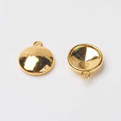 Tibetan Style Alloy Flat Round Charm Pendant Rivoli Xilion Pointed Back Chaton Rhinestone Settings PALLOY-O034-B-G01-1