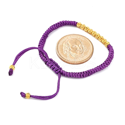 Polyester Cord Braided Bead Bracelets for Women BJEW-L698-01G-11-1