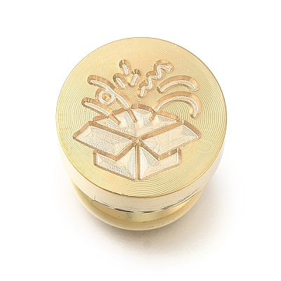 Christmas Golden Tone Wax Seal Brass Stamp Heads AJEW-A058-01E-1
